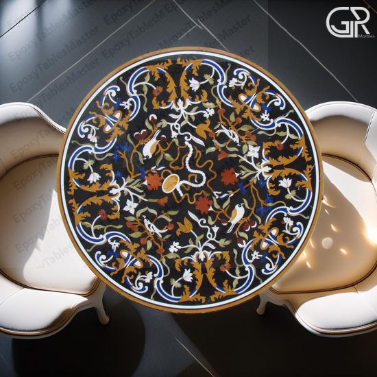 Black Marble Tabletop For Modern Furniture