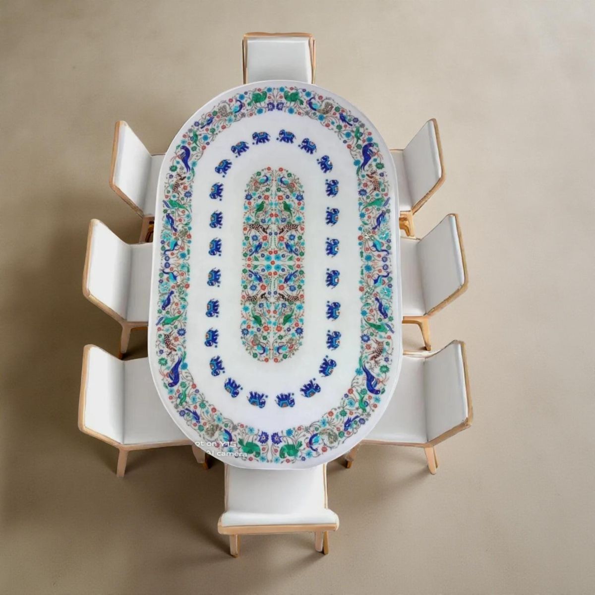 Marble Inlay Tabletop Design