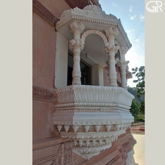 White Makrana Marble Jharokha