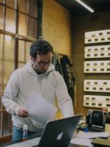 Person working with papers