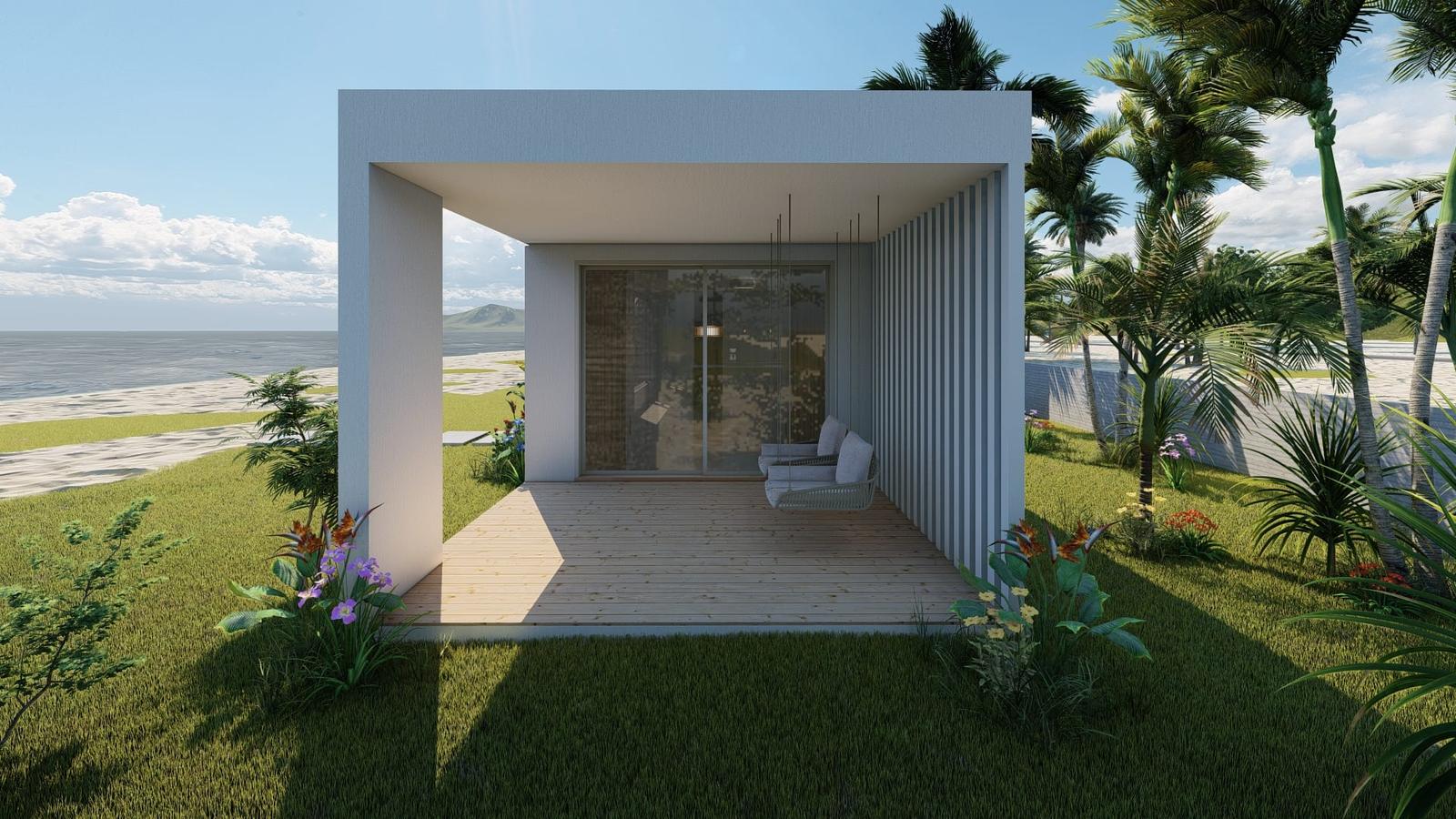 Modular — 2 Bedroom, the building from the garden