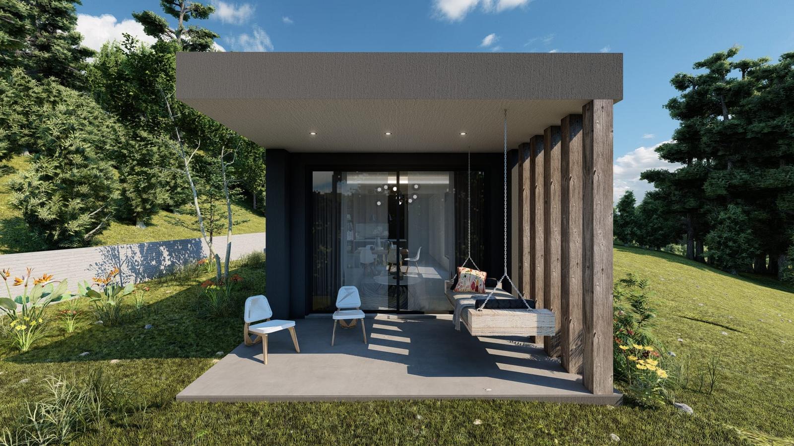 Modular, the building from the garden