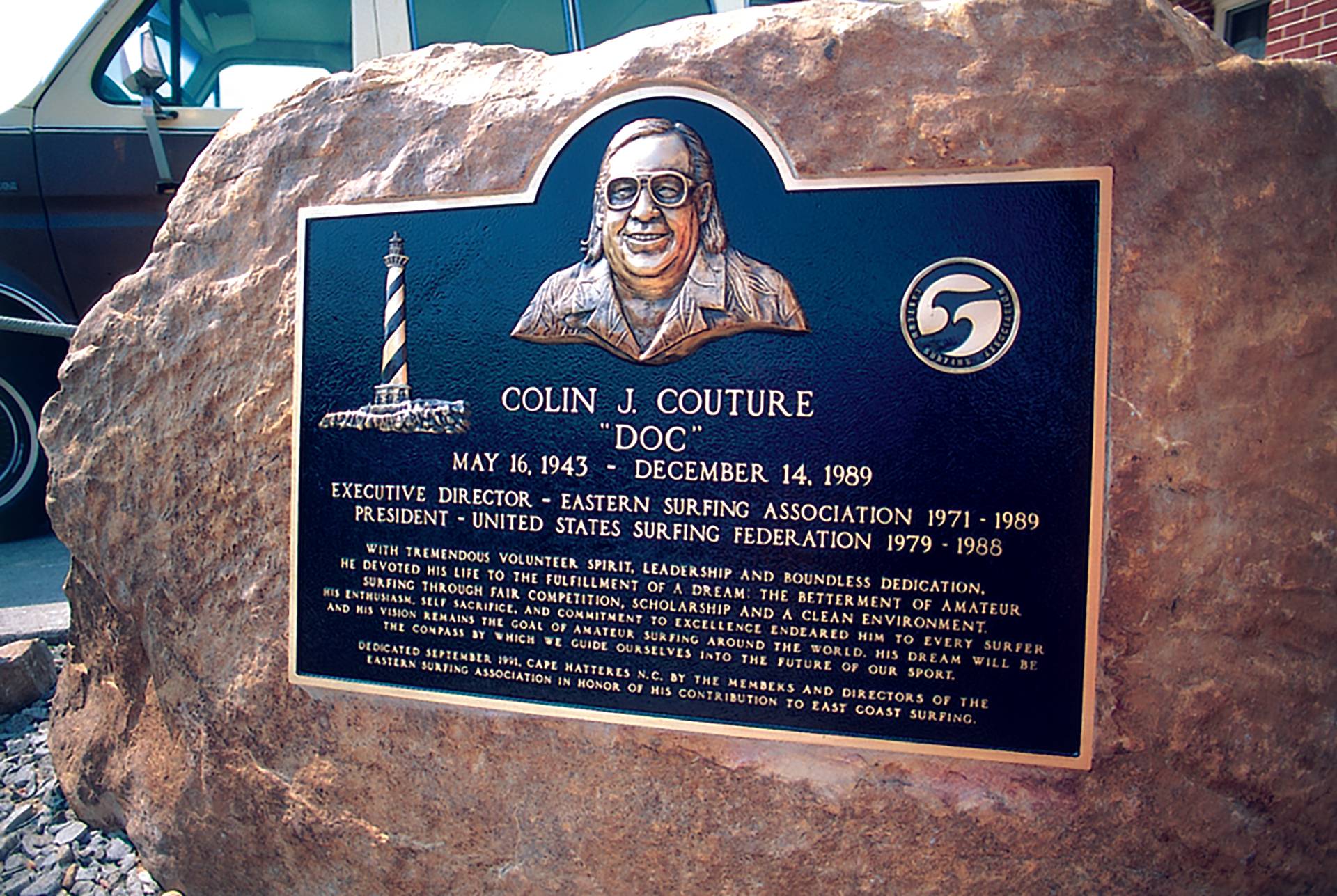 ESA Legend Doc Couture's Commemorative Plaque at Cape Hatteras by Mez ESM