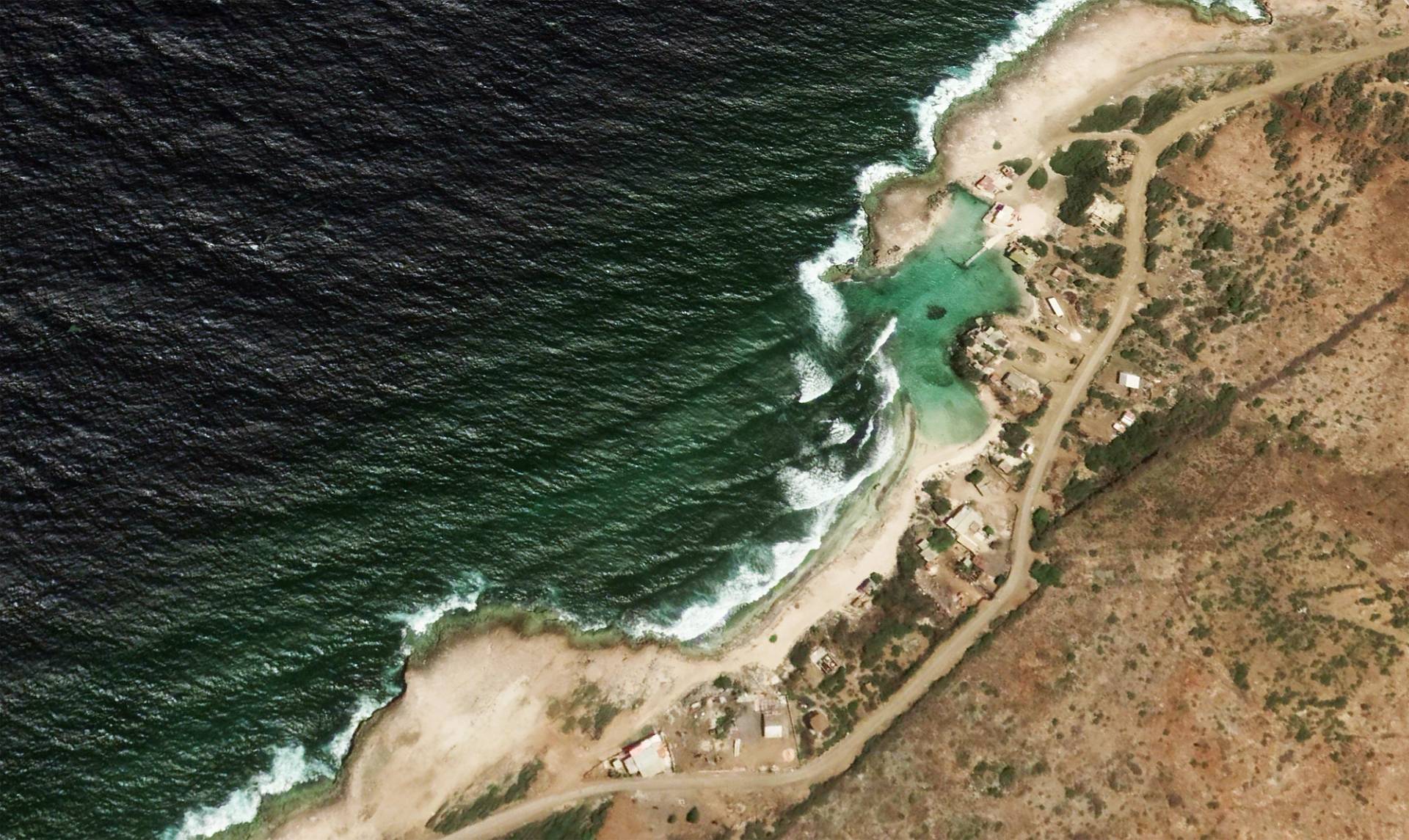 Playa Kanoa, Curaçao by Google Earth