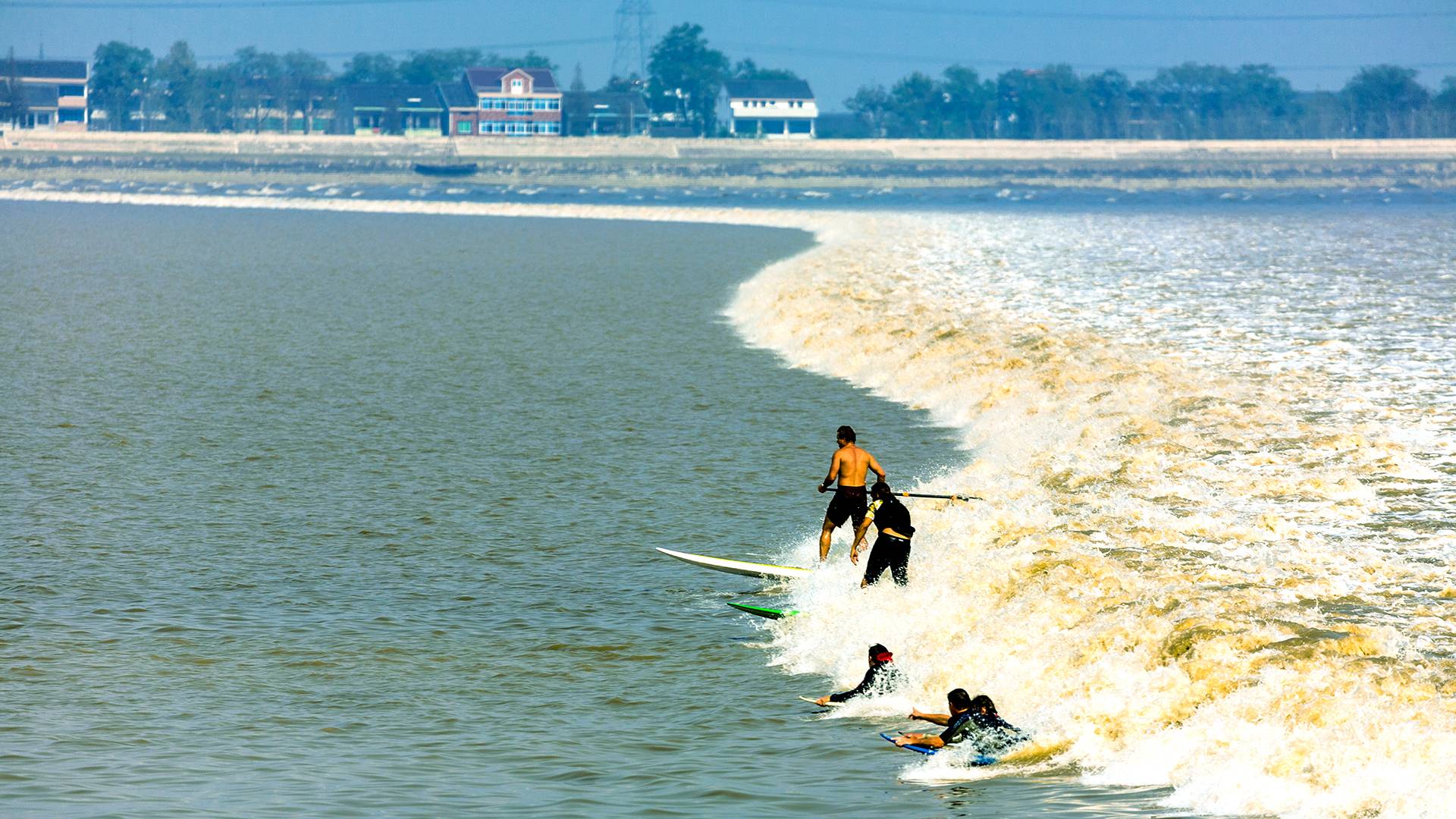 Chao Tidal Bore, Quintang, China by John Callahan