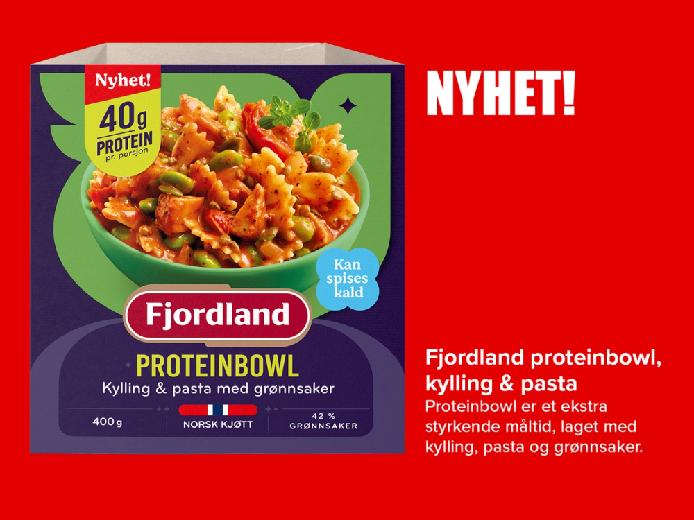 Nyhet! Fjordland proteinbowl, kylling & pasta