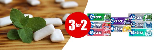 Kampanje 3 for 2 på extra tyggis