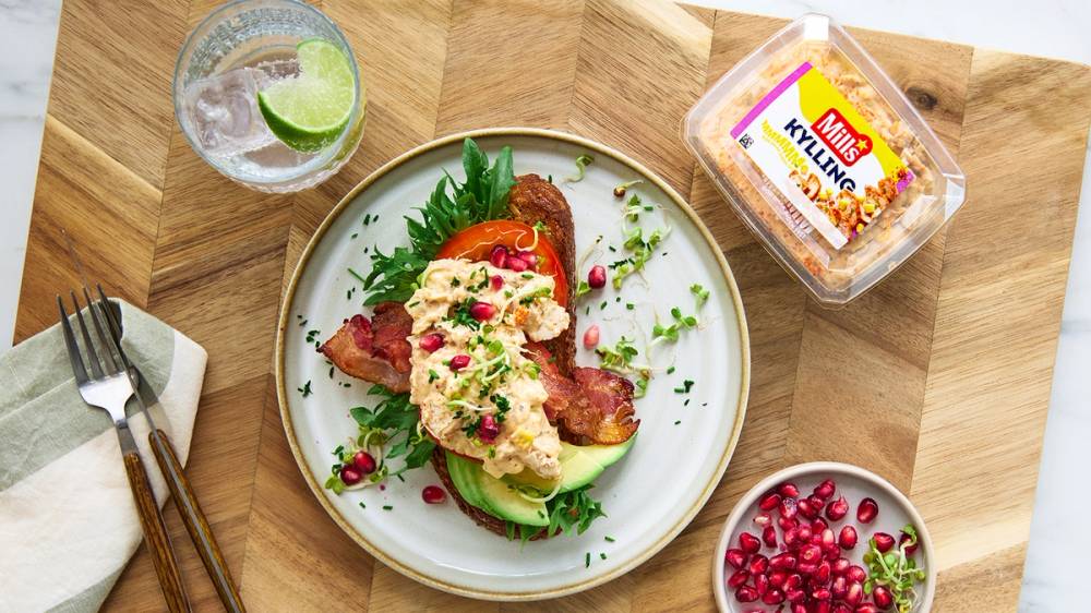 Avokadosandwich med Mills kyllingsalat