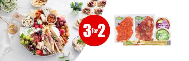 Kampanje 3 for 2 på ridderheims pålegg og produkter