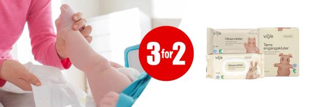 3 for 2 våtservietter