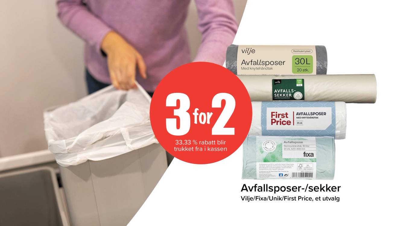 3 for 2 avfallsposer