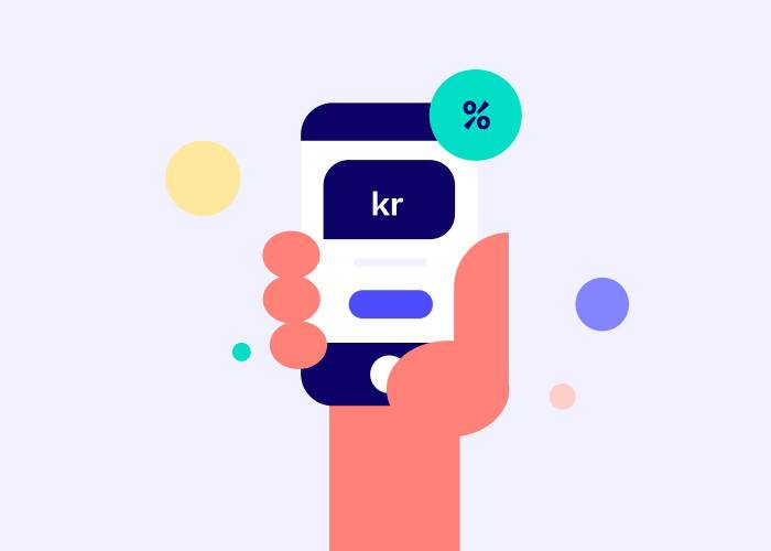 Viser en mobil og Trumf pay som du kan betale med i kassen