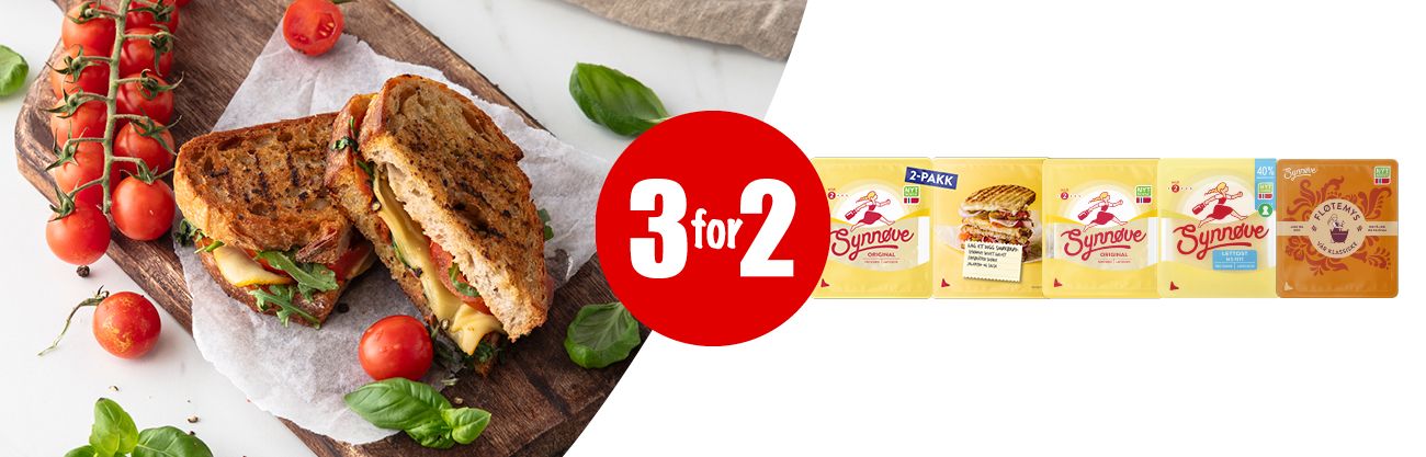 3 for 2 synnøve skivet ost