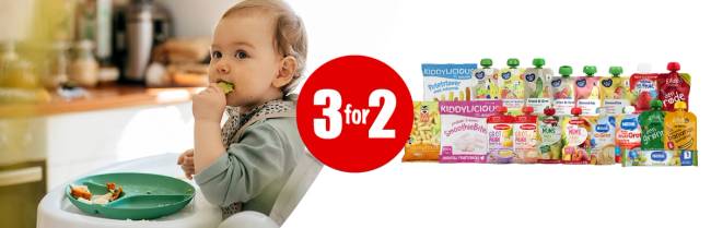 Kampanje 3 for 2 på barnemat