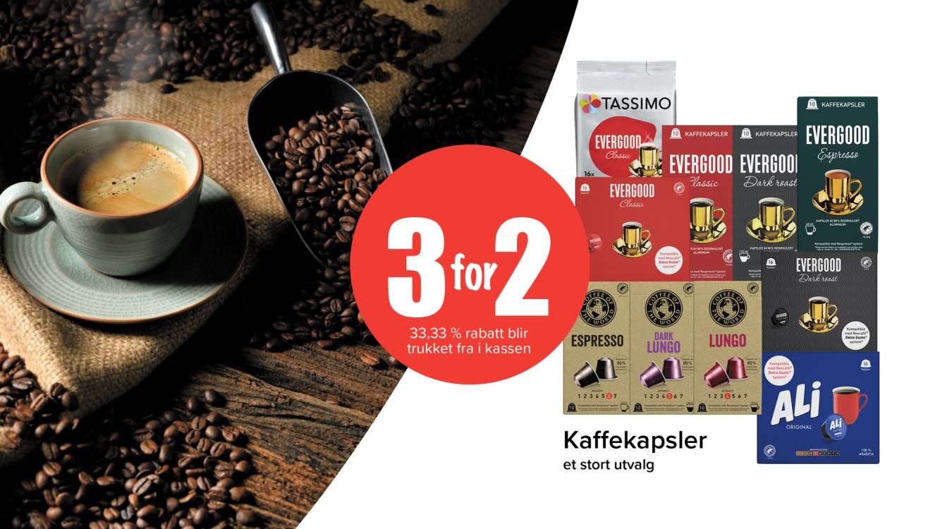 3 for 2 kaffekapsler