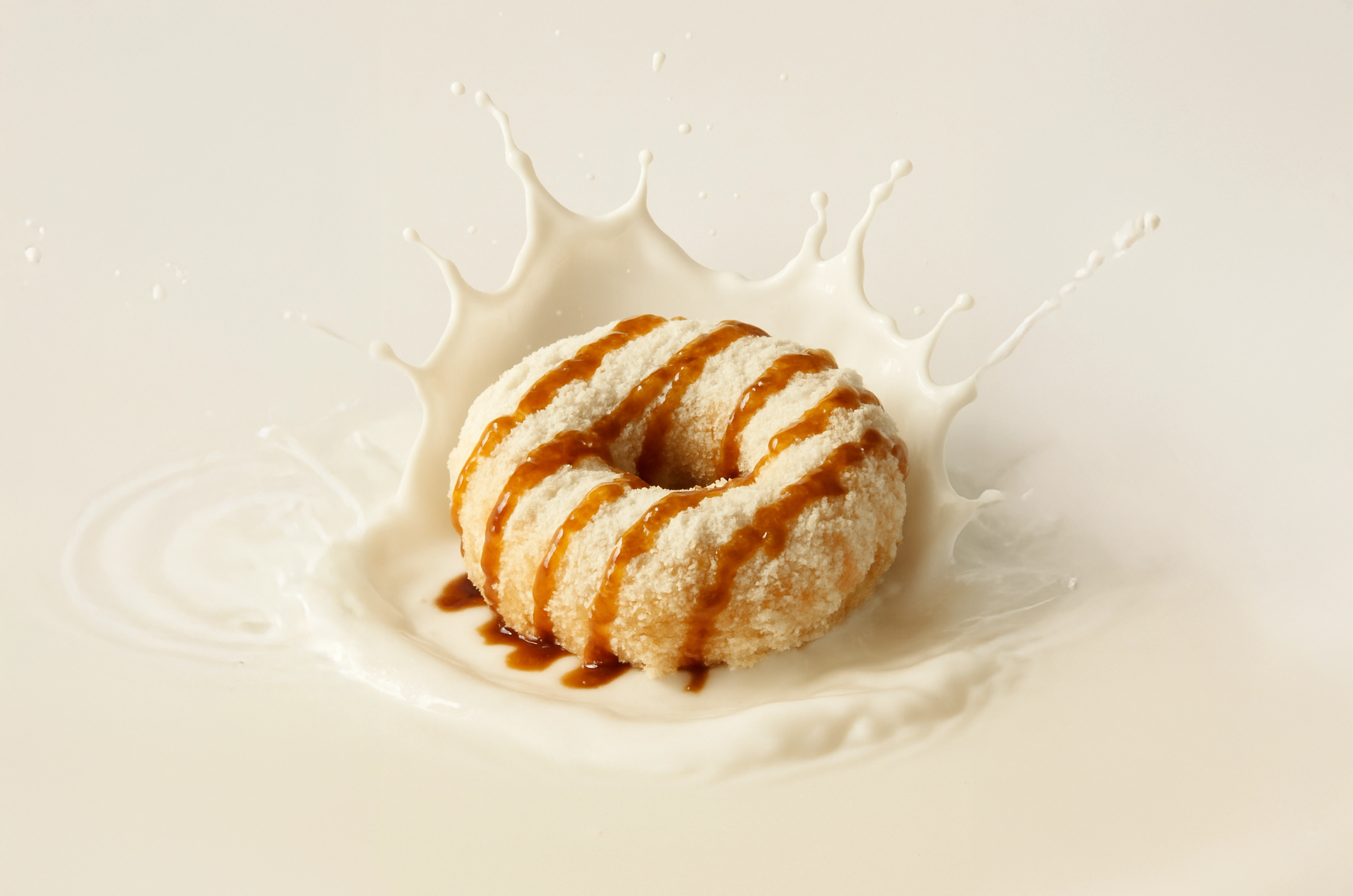 Crispy battered donut with milk powder and heitang caramel sauce