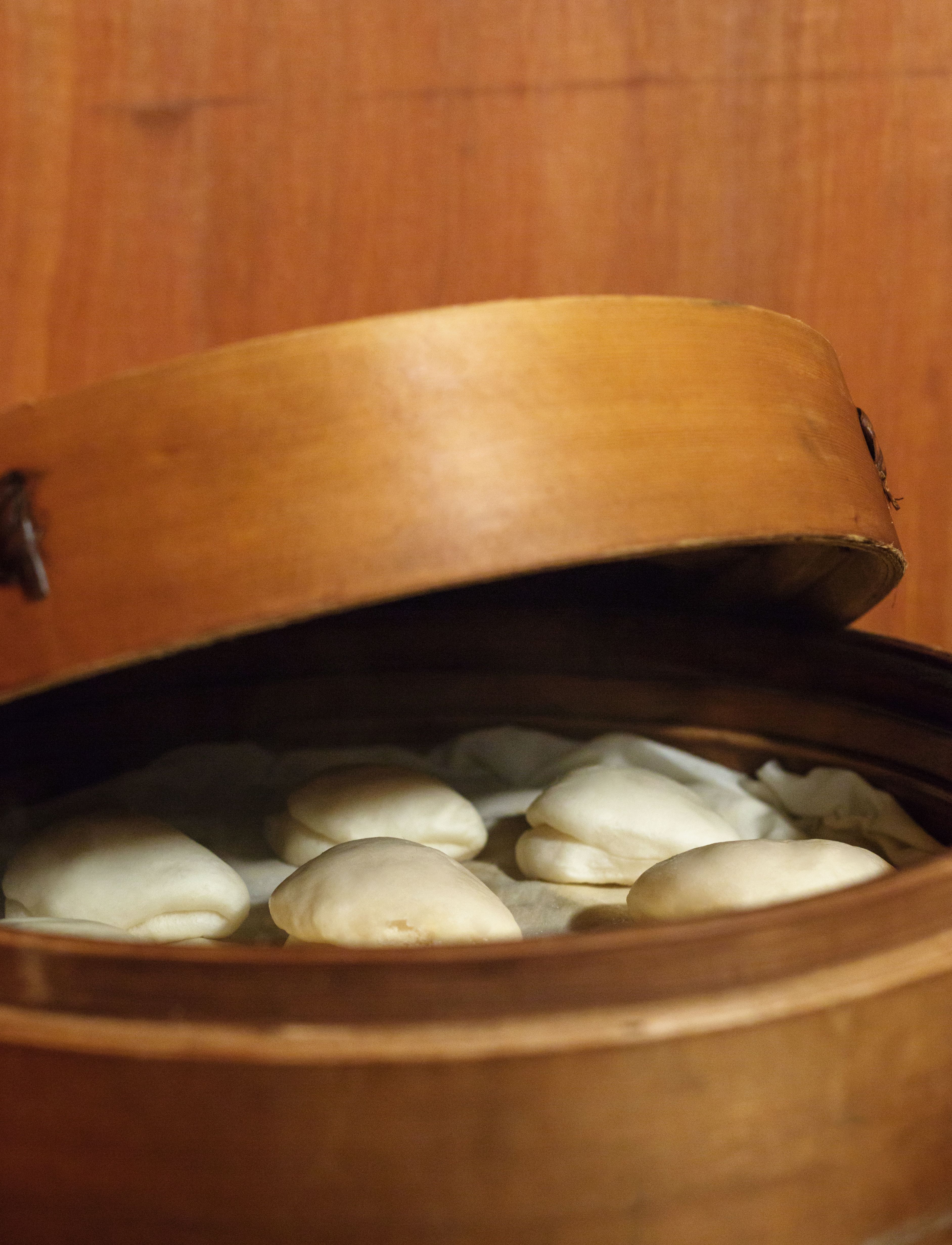 Steamed fresh soft baos at bao london