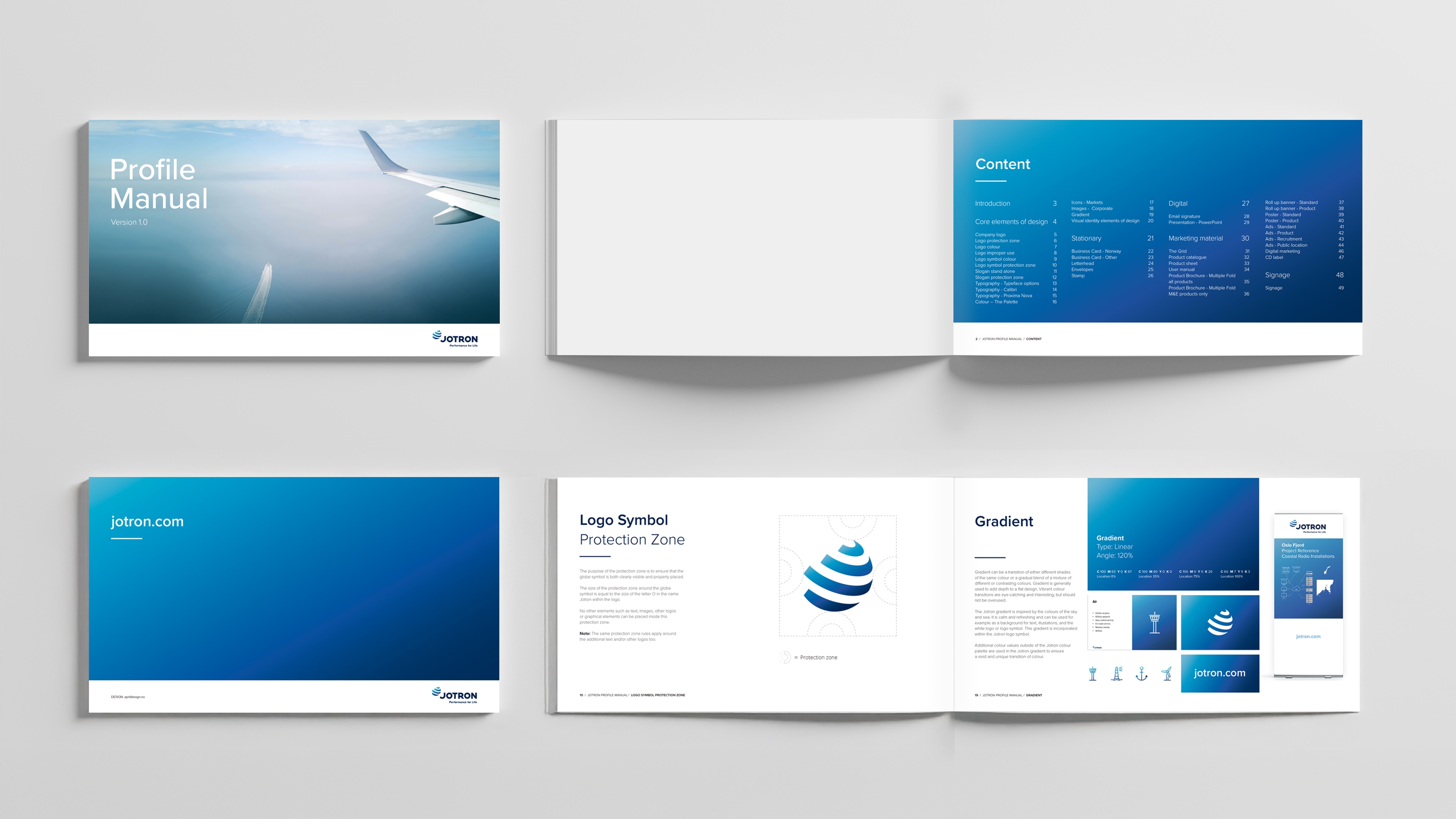 Bilde som viser noen sider fra en designmanual