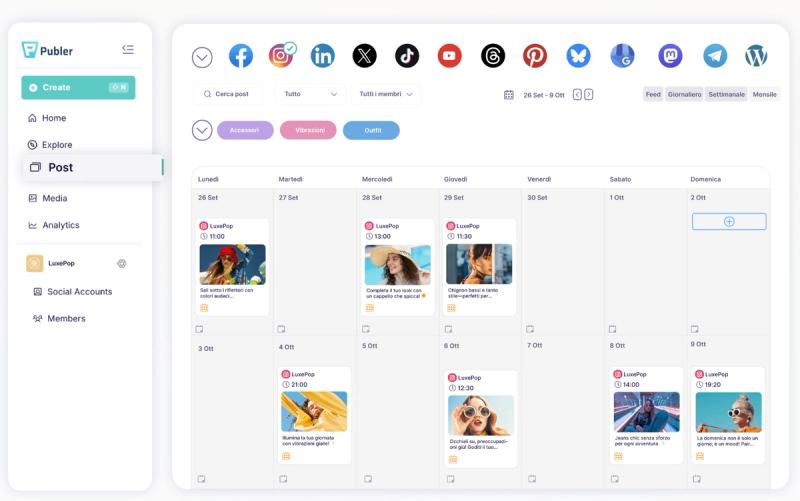Publer AI assistant generating Threads captions and images for scheduling