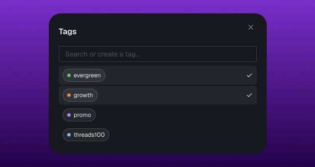 Tags modal