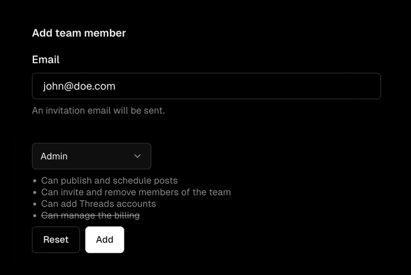 Invite a new team member