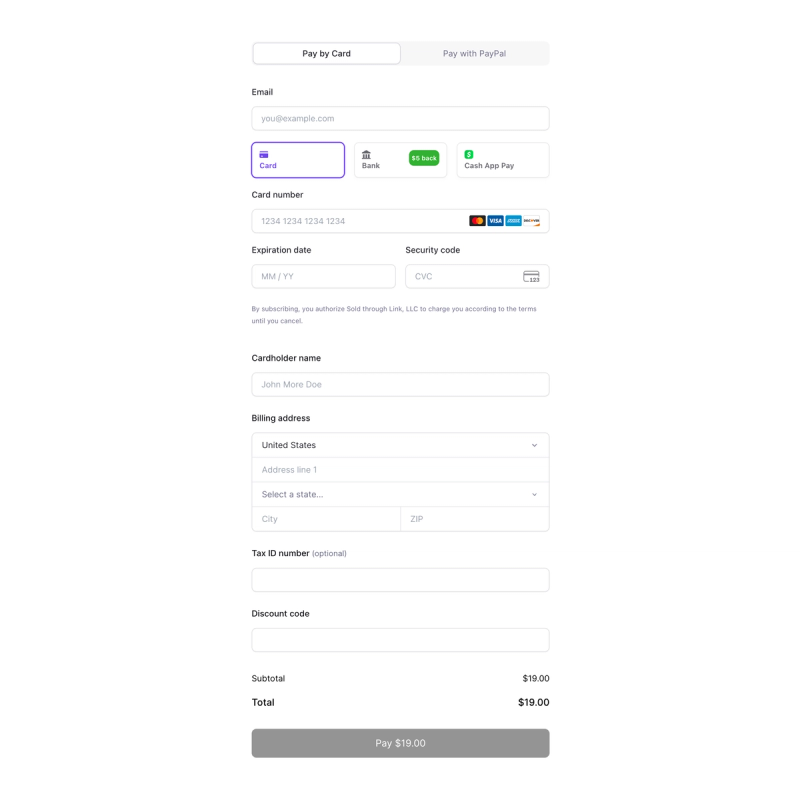 BlackTwist checkout of the Creator Monthly plan