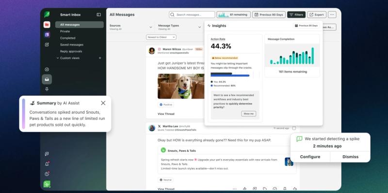 Sprout Social smart inbox and analytics dashboard for enterprise Threads management