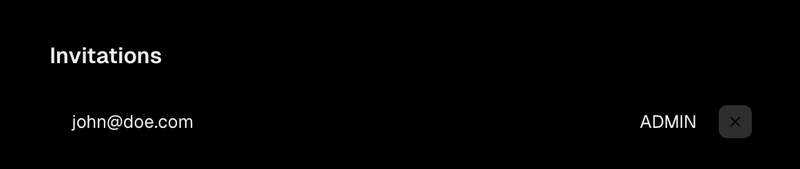 A user invited to a team