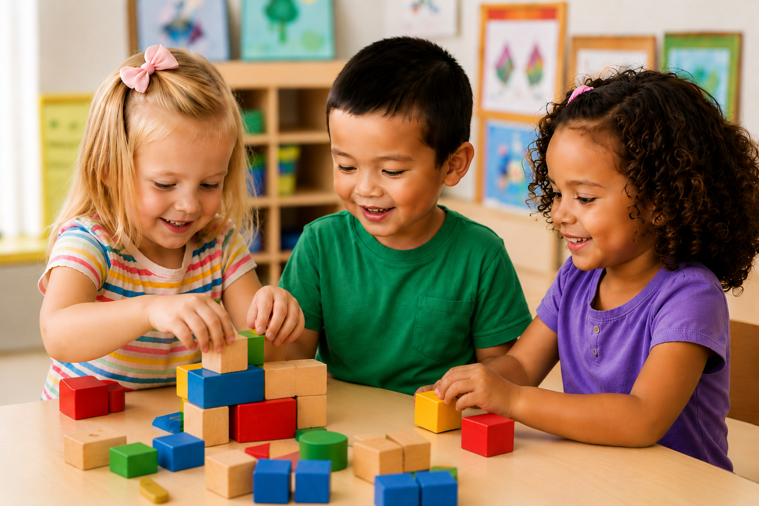 children playing with blocks
