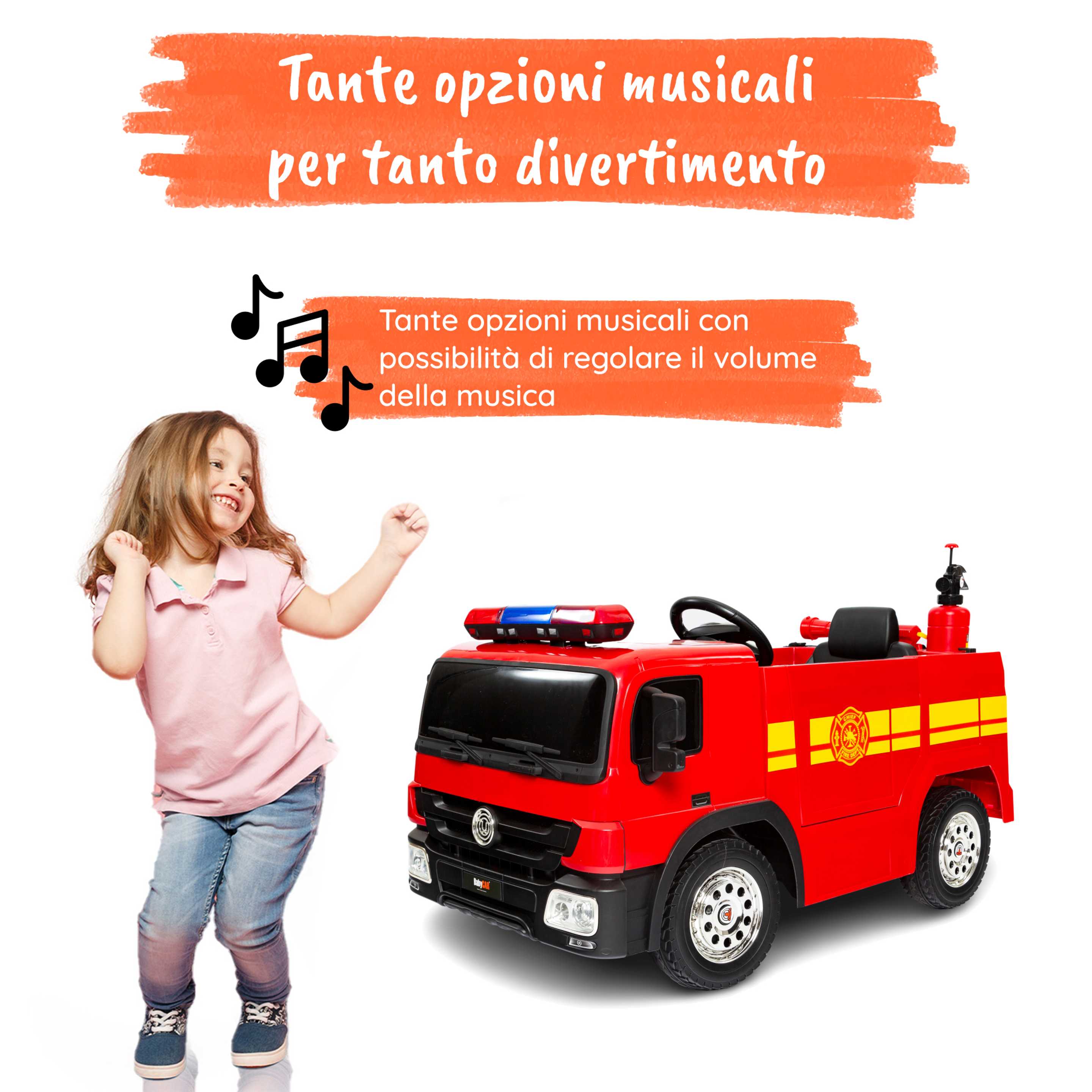 Camion dei Pompieri elettrico per bambini MP3