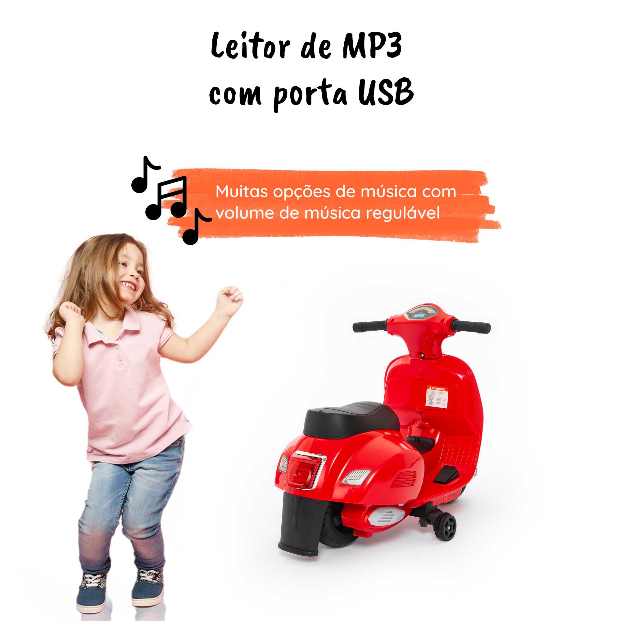 Mini Vespa vermelha MP3