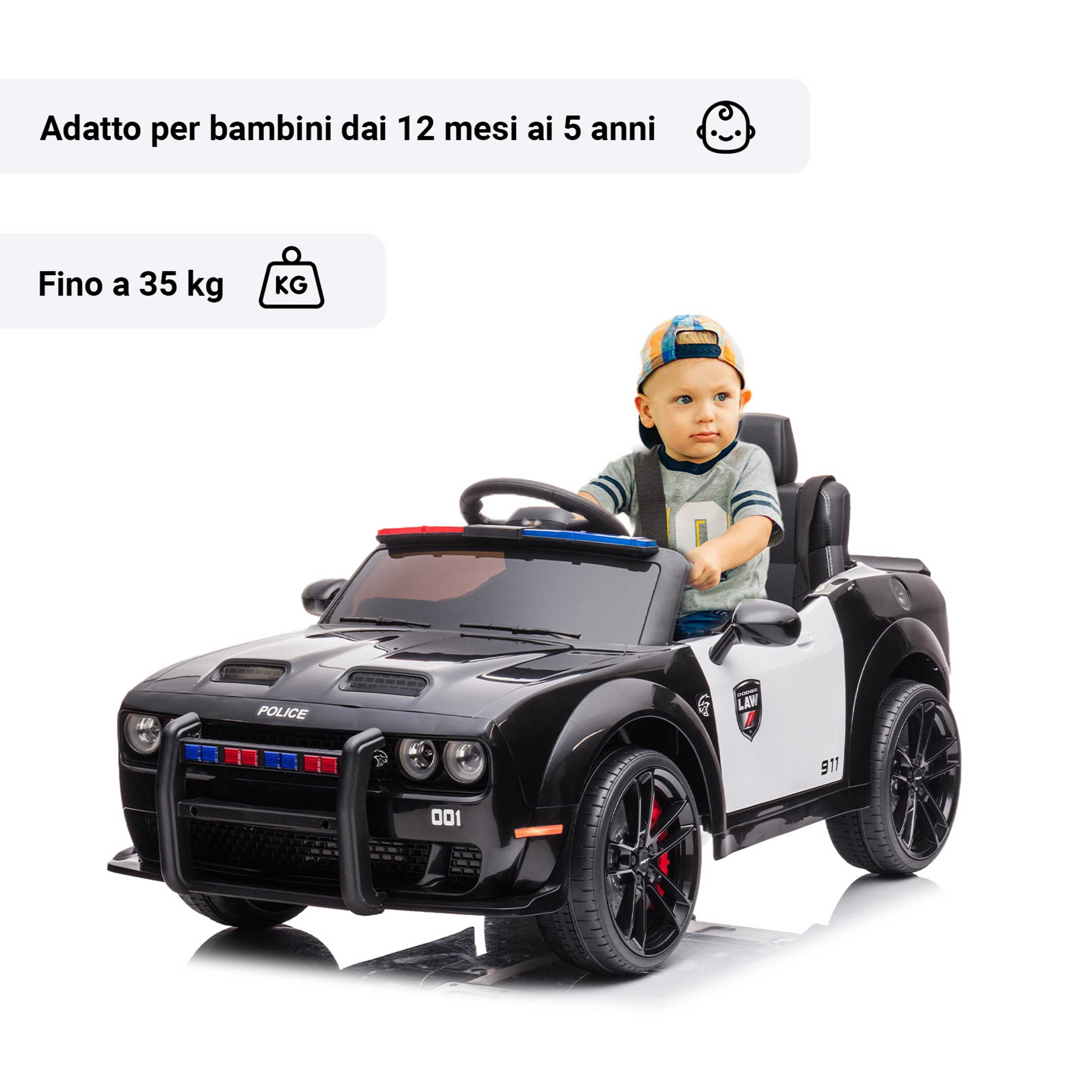Dodge police con bambino