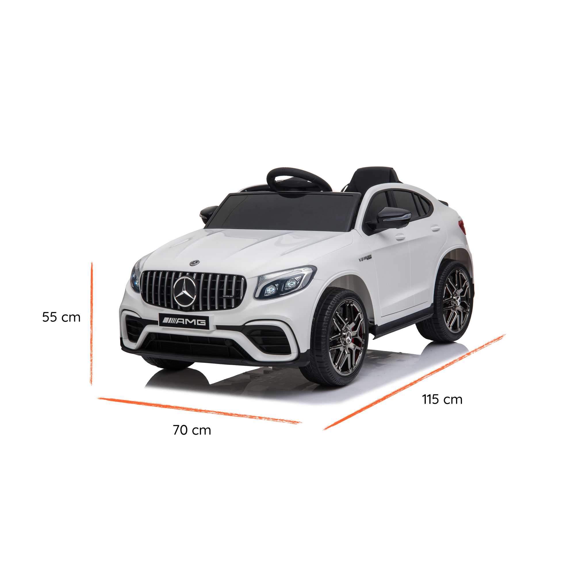 Mercedes GLC AMG Coupè elettrica per bambini dimensioni
