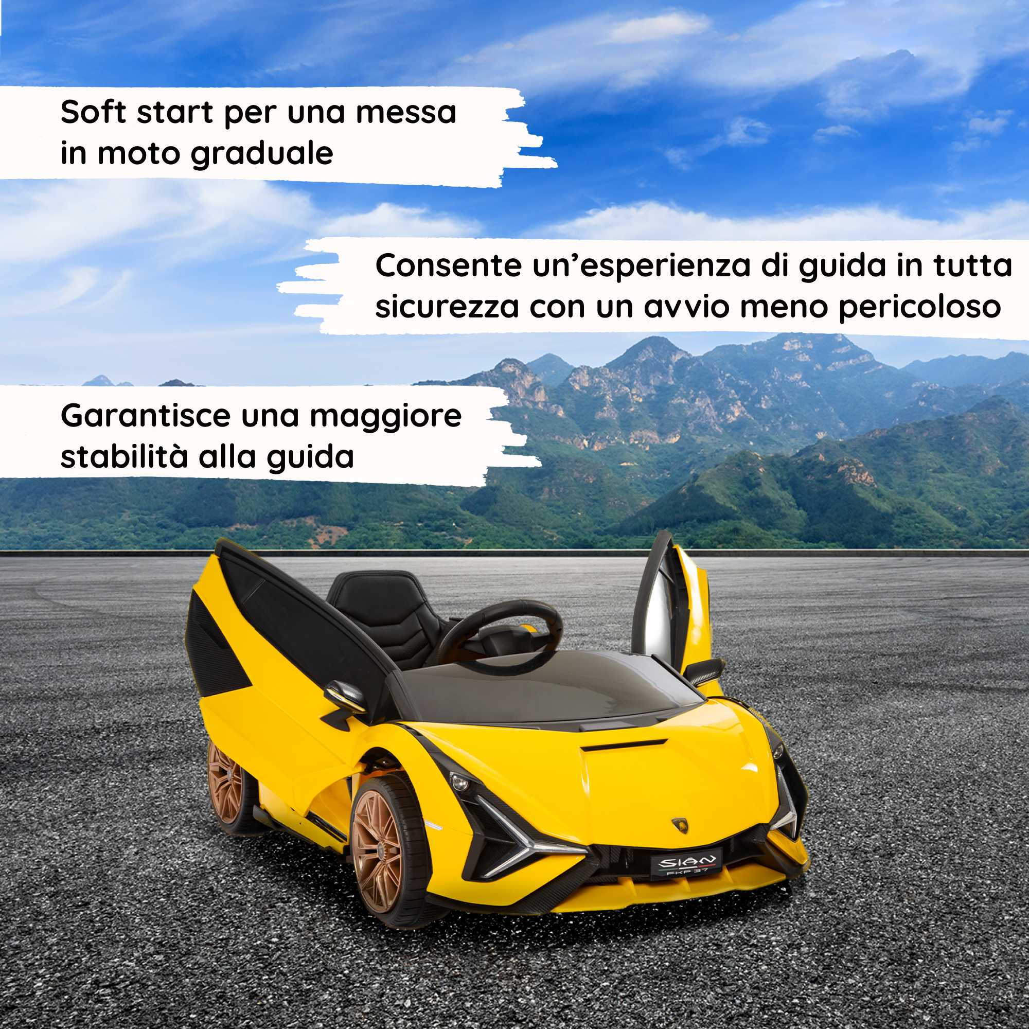 Lamborghini Sian elettrica per bambini Soft Start