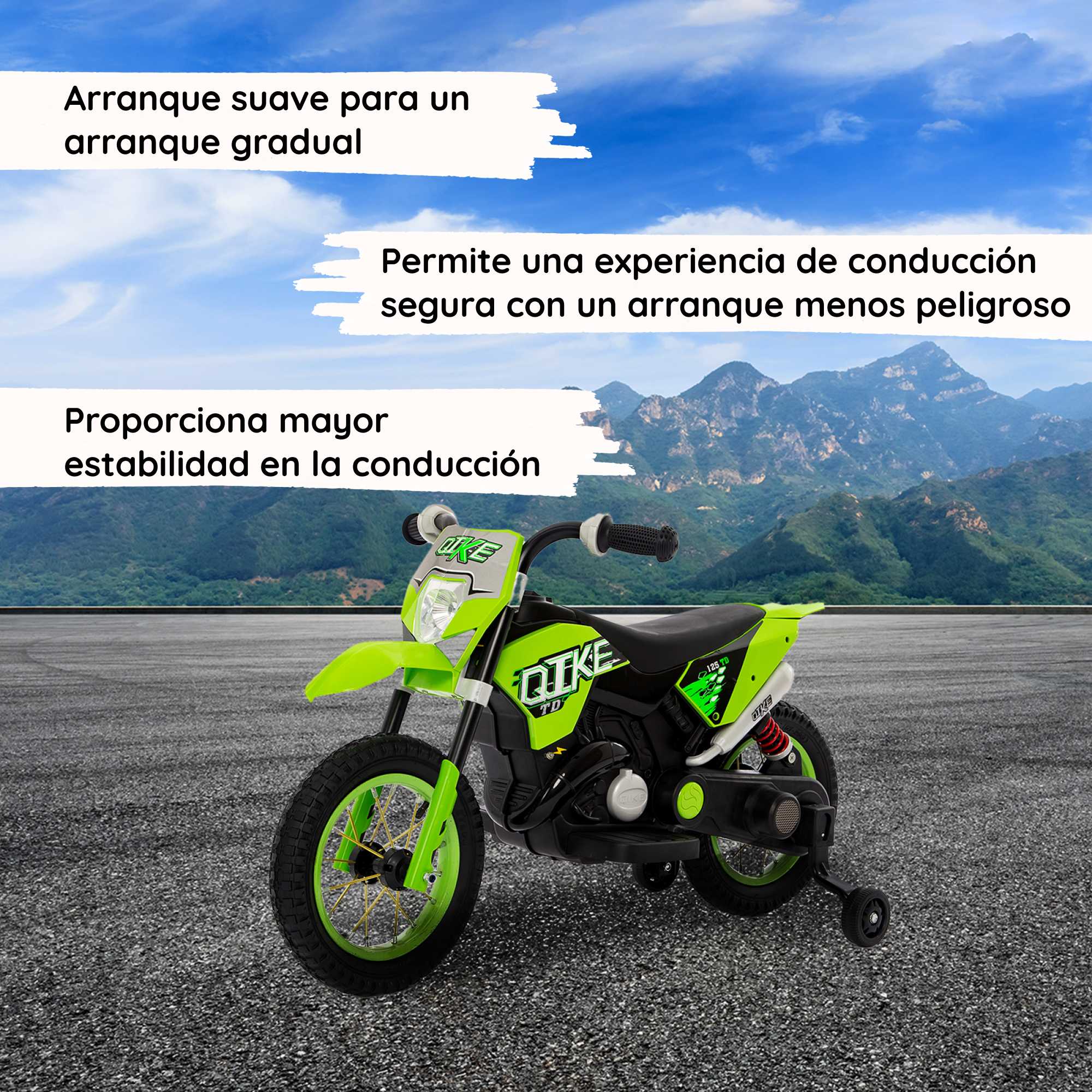 Moto Cross verde soft start 