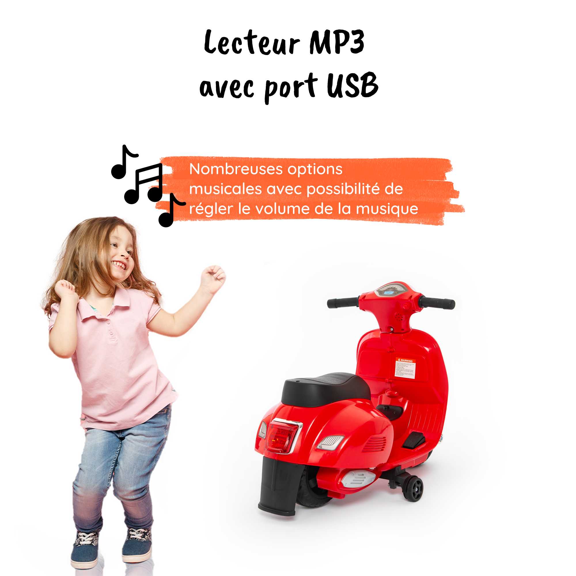 Mini vespa rouge MP3