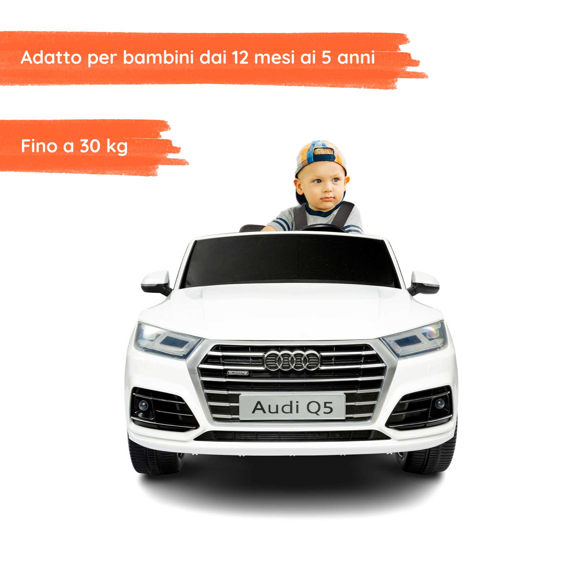 Audi Q5 Bianca con bambino