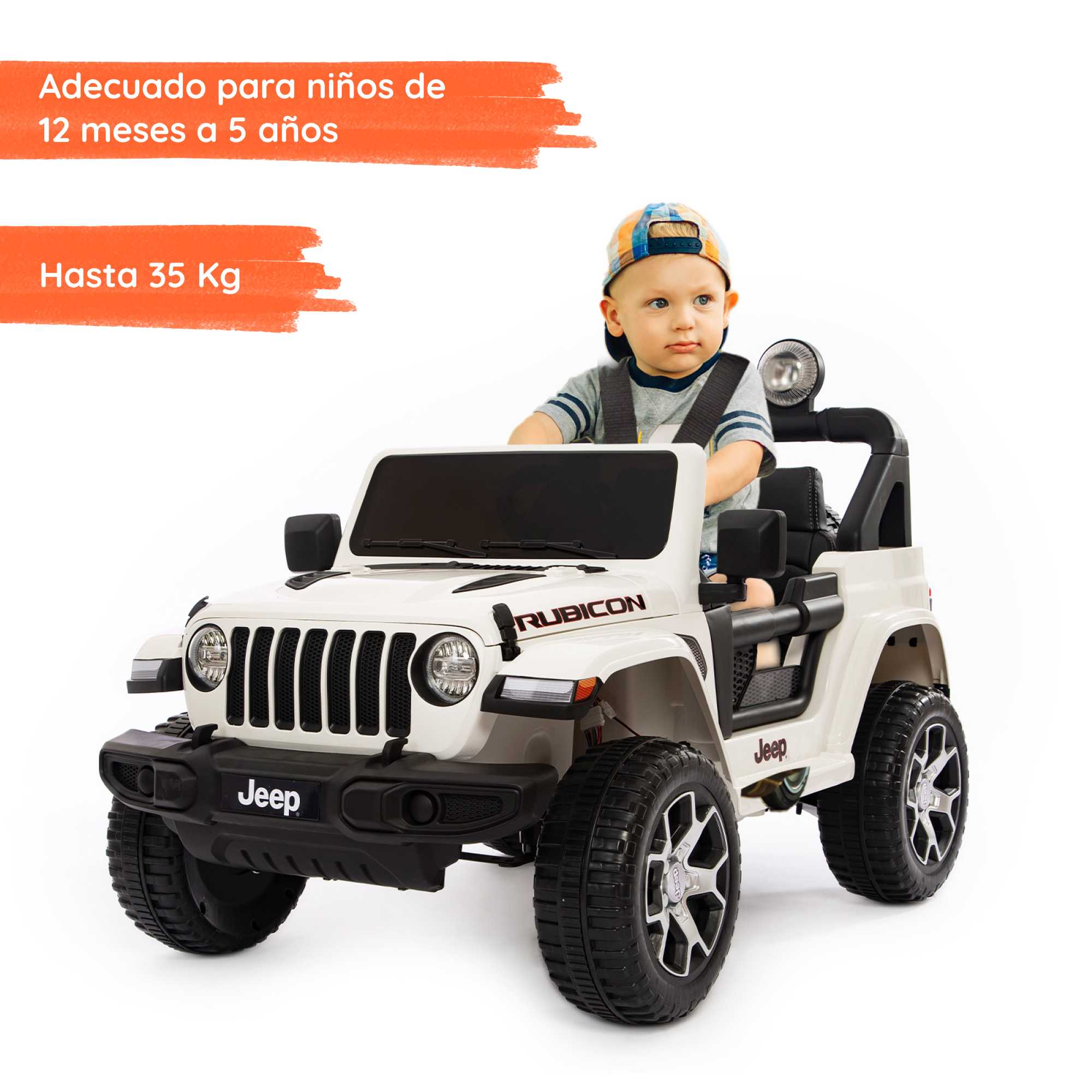 Jeep Wrangler Blanco con niño