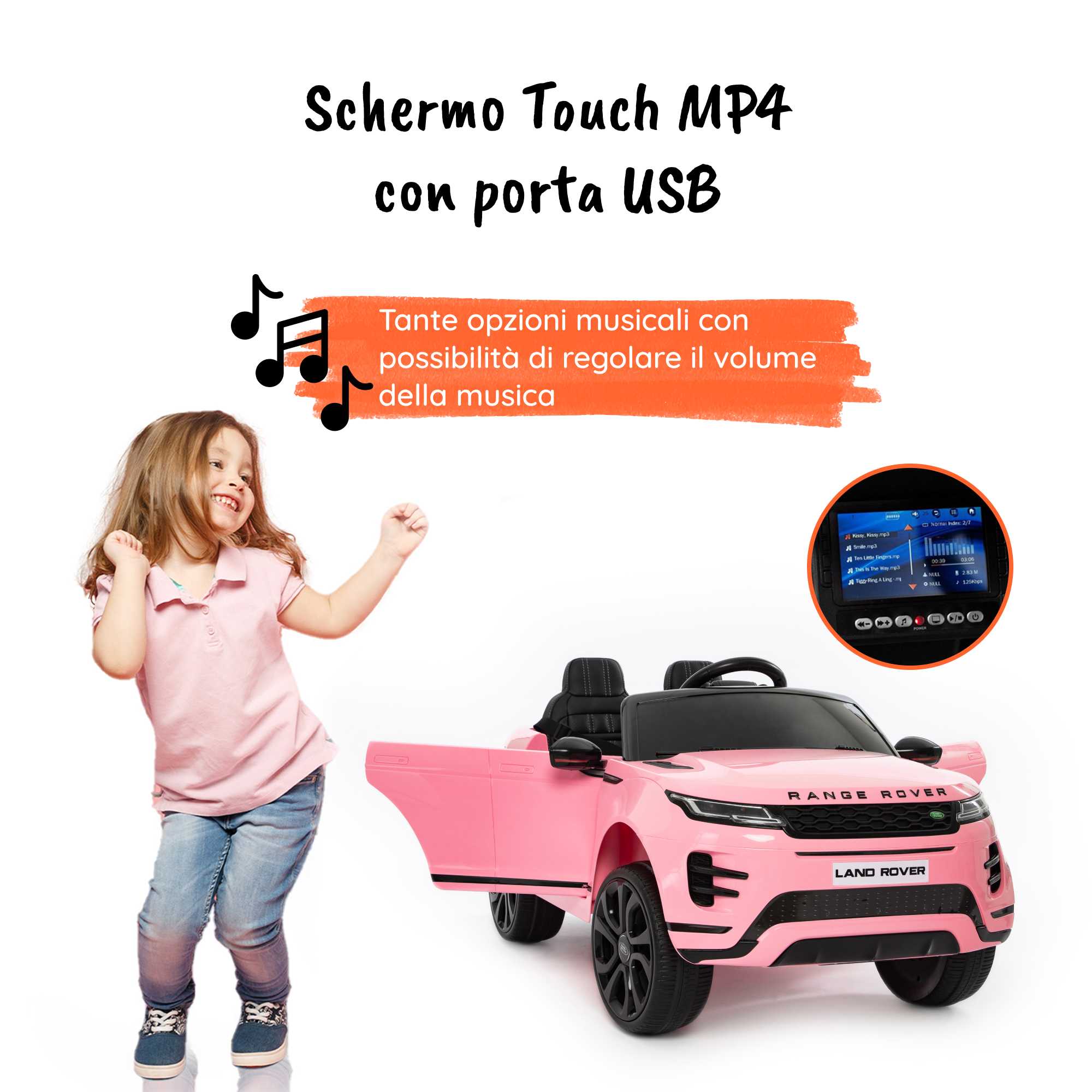 Range Rover Evoque rosa multimedia