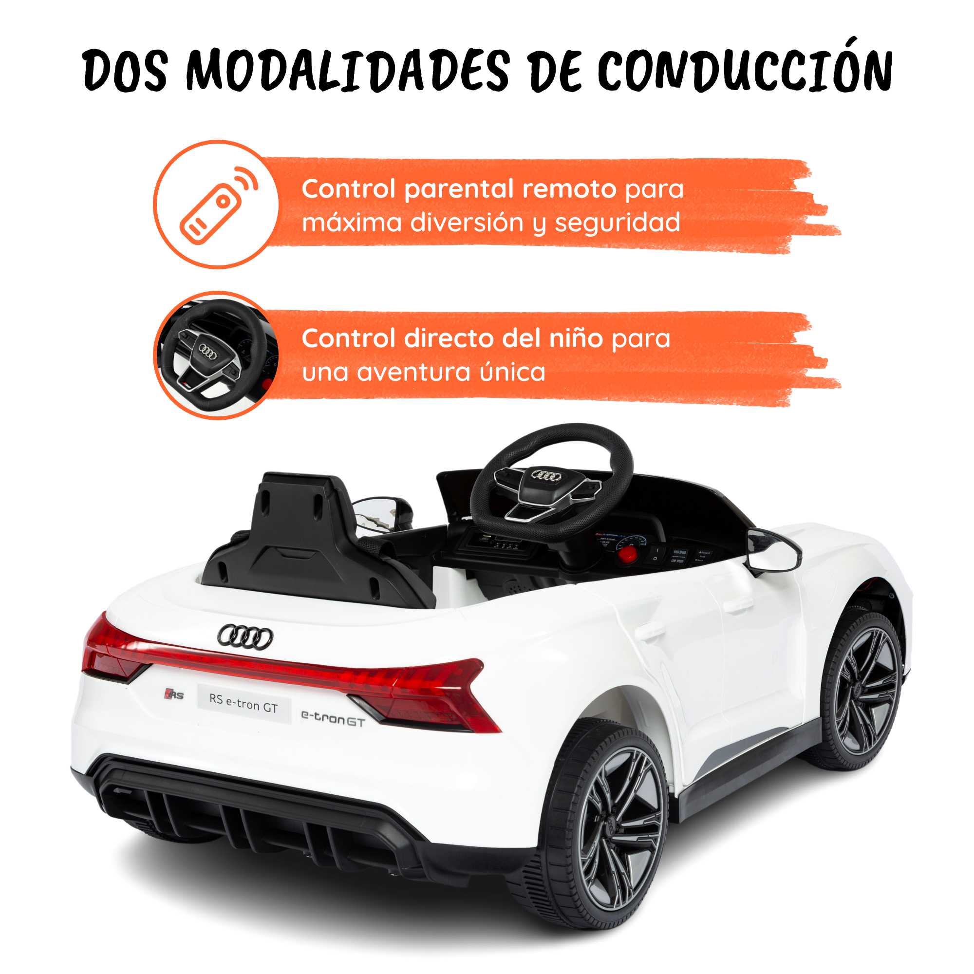 Audi RS eTron Blanco - dos modalidades de conduccion