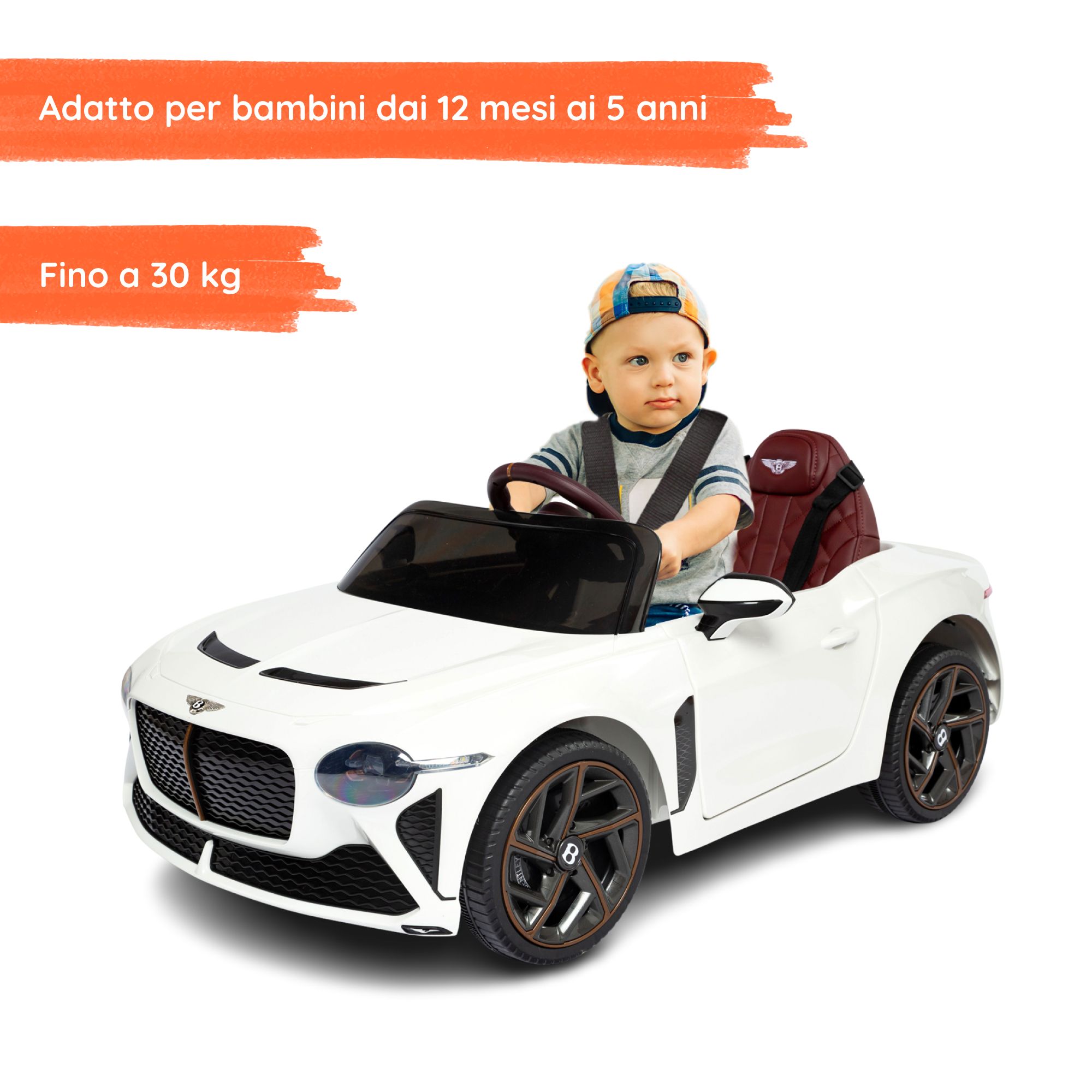 Auto elettrica bambini Bentley con luci led. Macchina elettrica