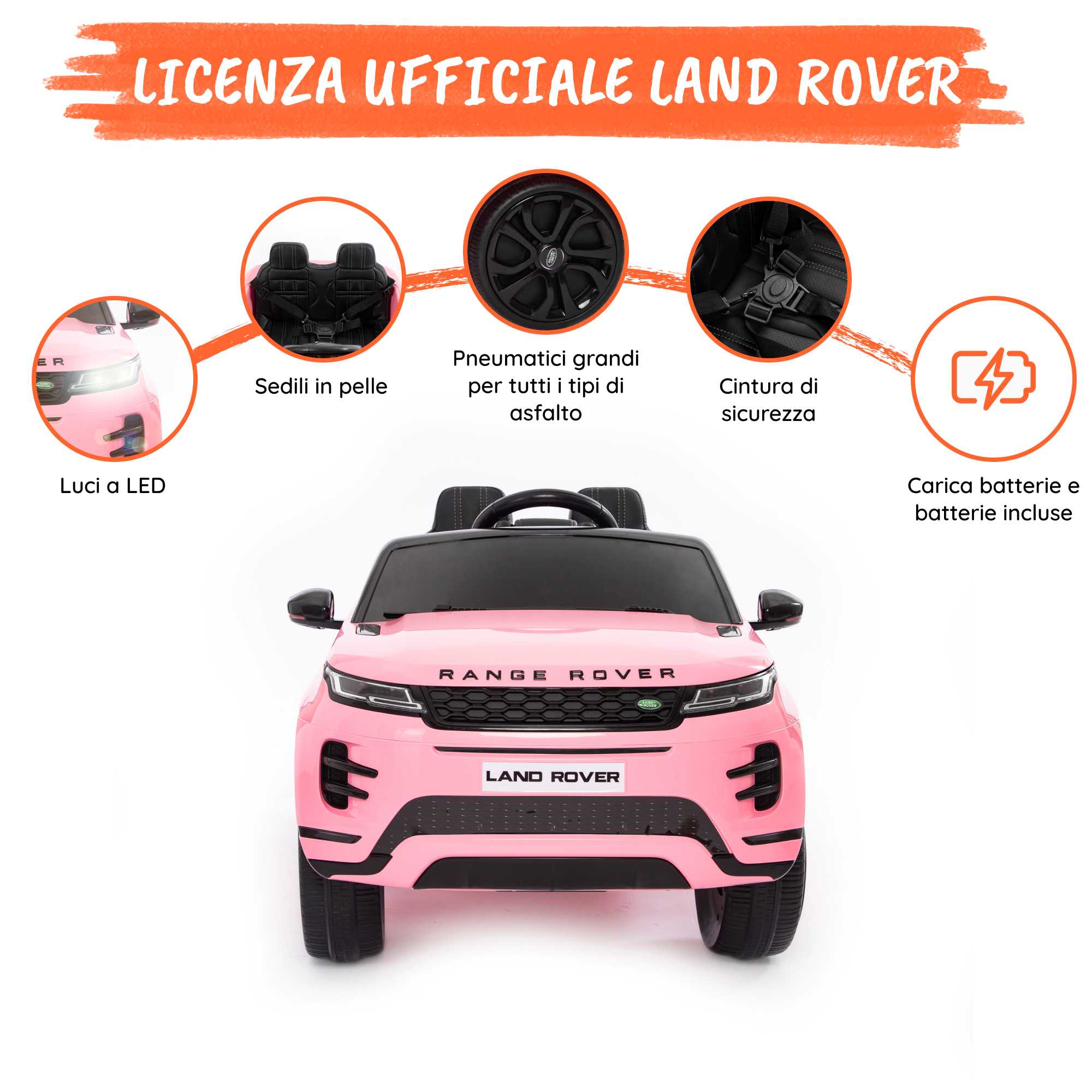 Range Rover Evoque rosa dettagli
