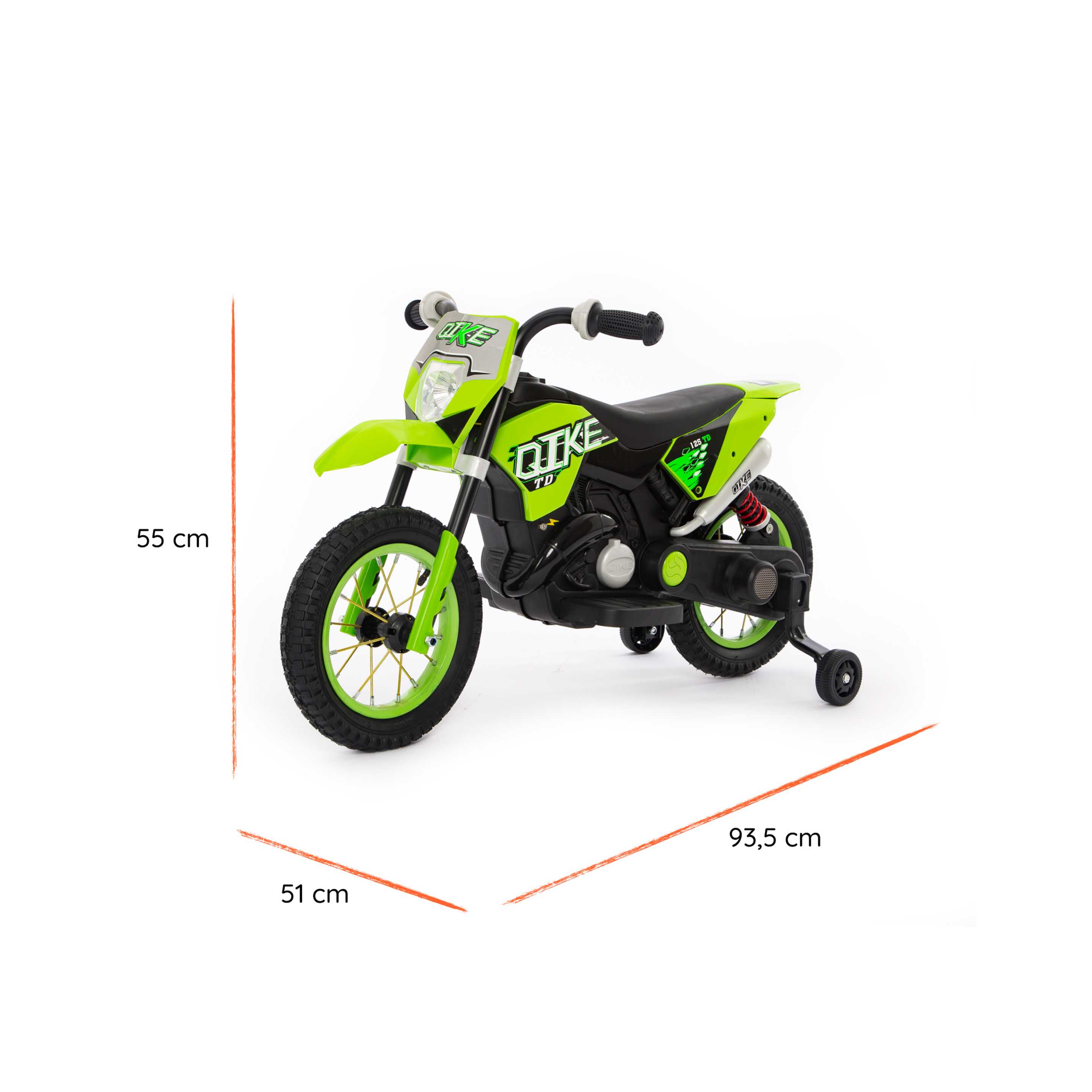 Moto Cross verde dimensioni