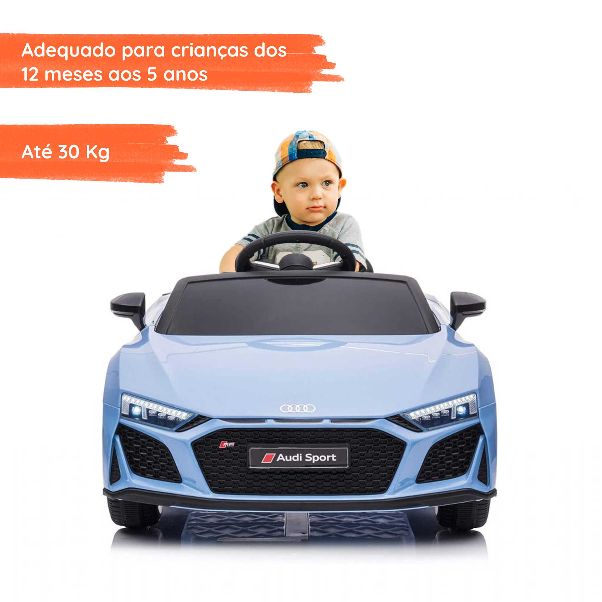 Audi R8 Sport elétrico para crianças com criança