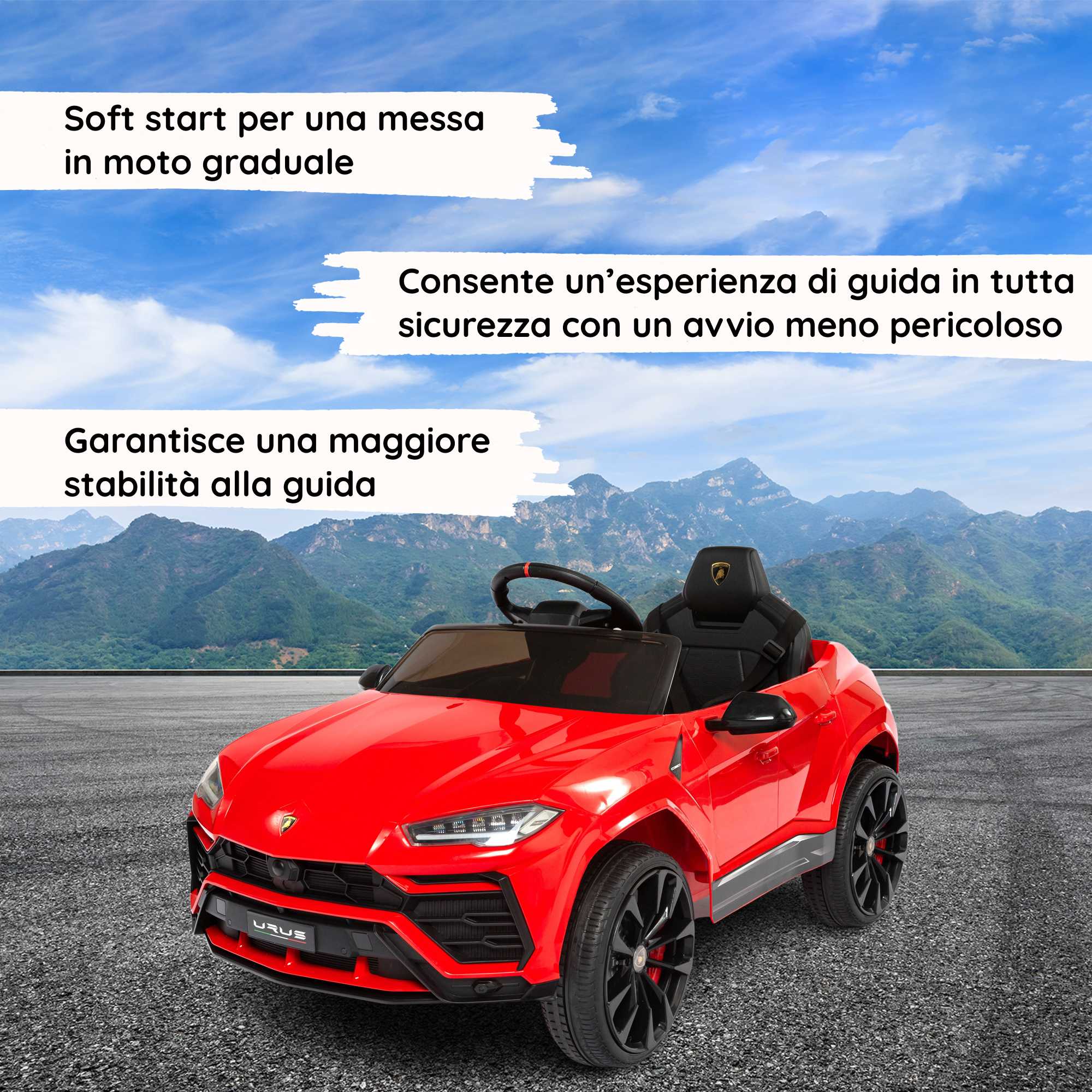Lamborghini Urus elettrica per bambini Soft Start