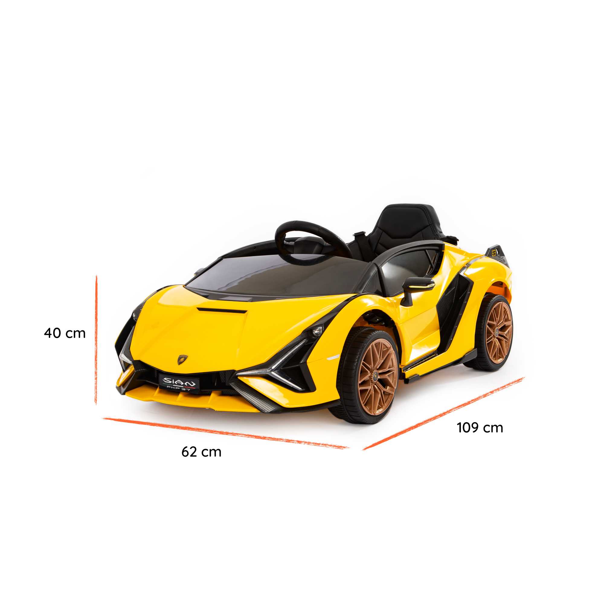 Elektrischer Lamborghini Sian für Kinder Größe