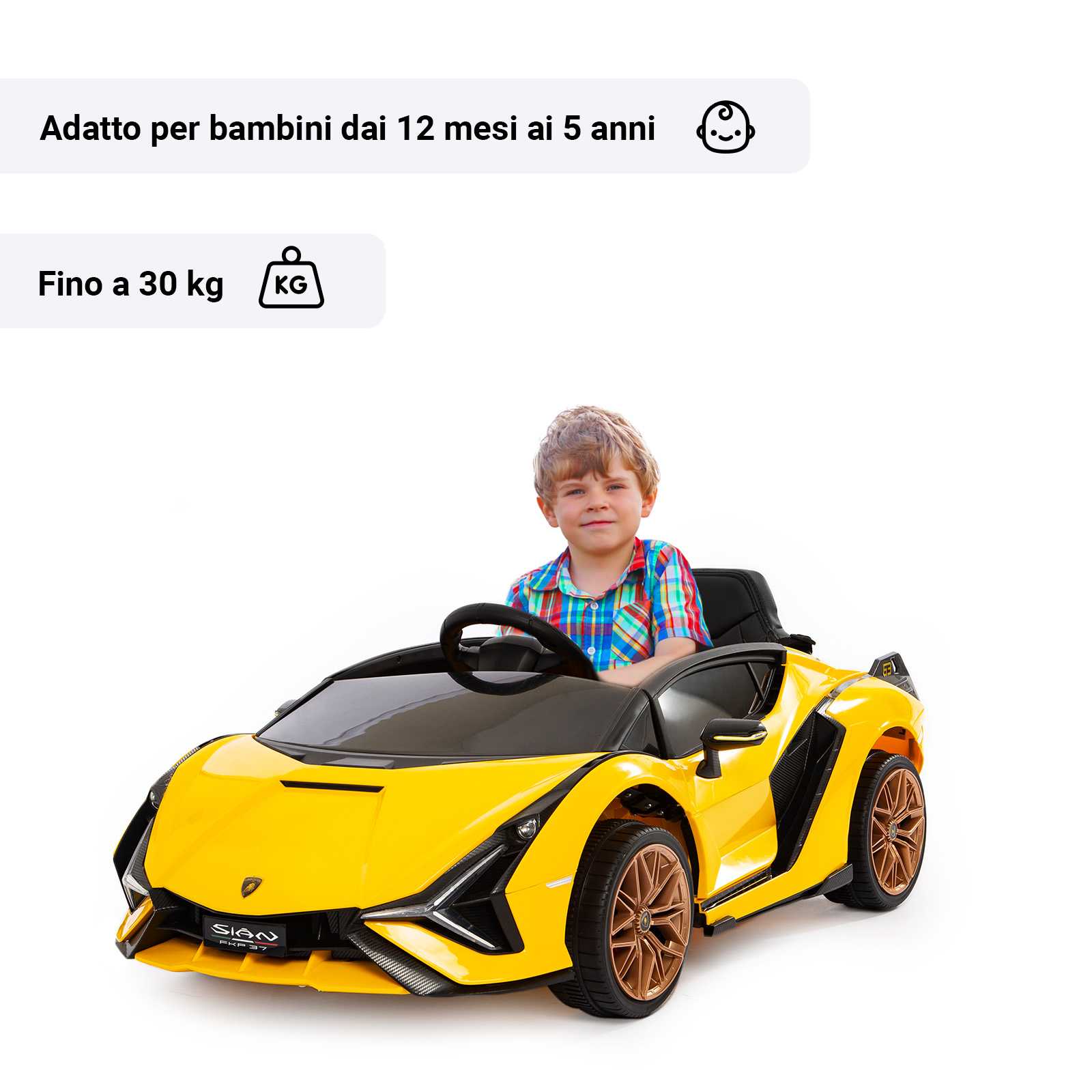 Lamborghini Sian con bambino