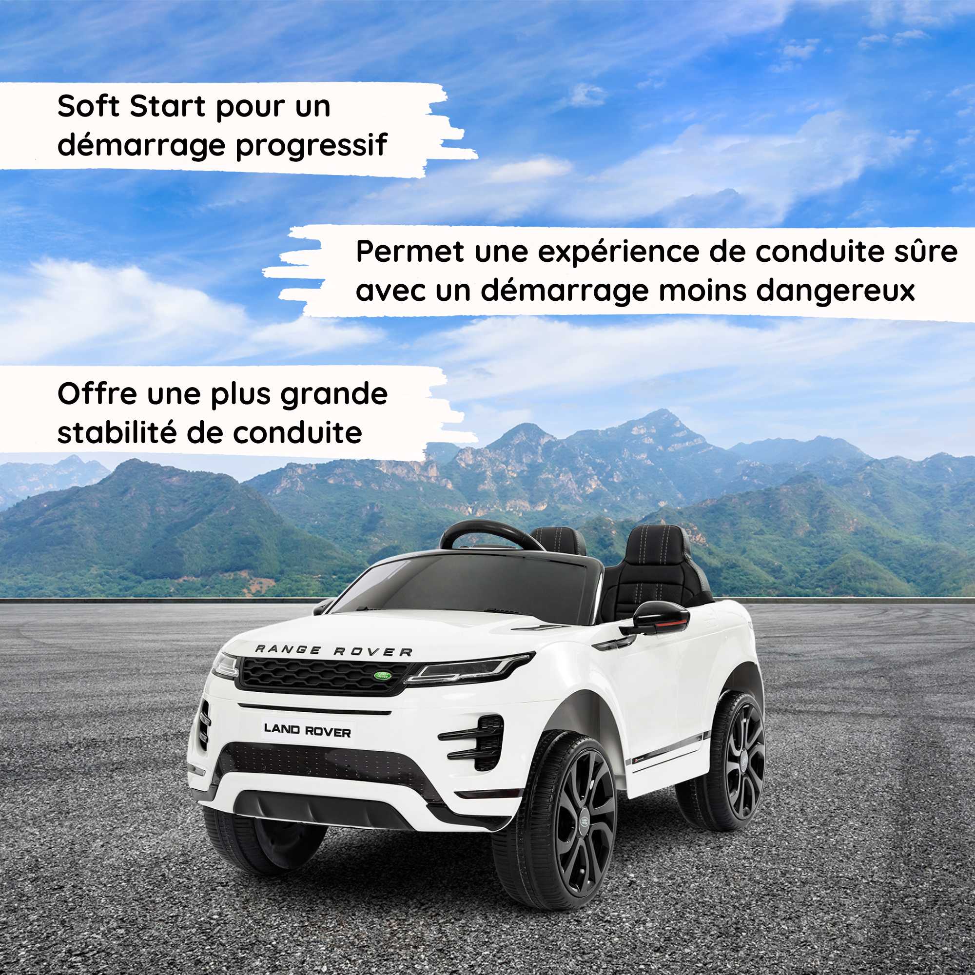 Range Rover Evoque blanc Soft Start