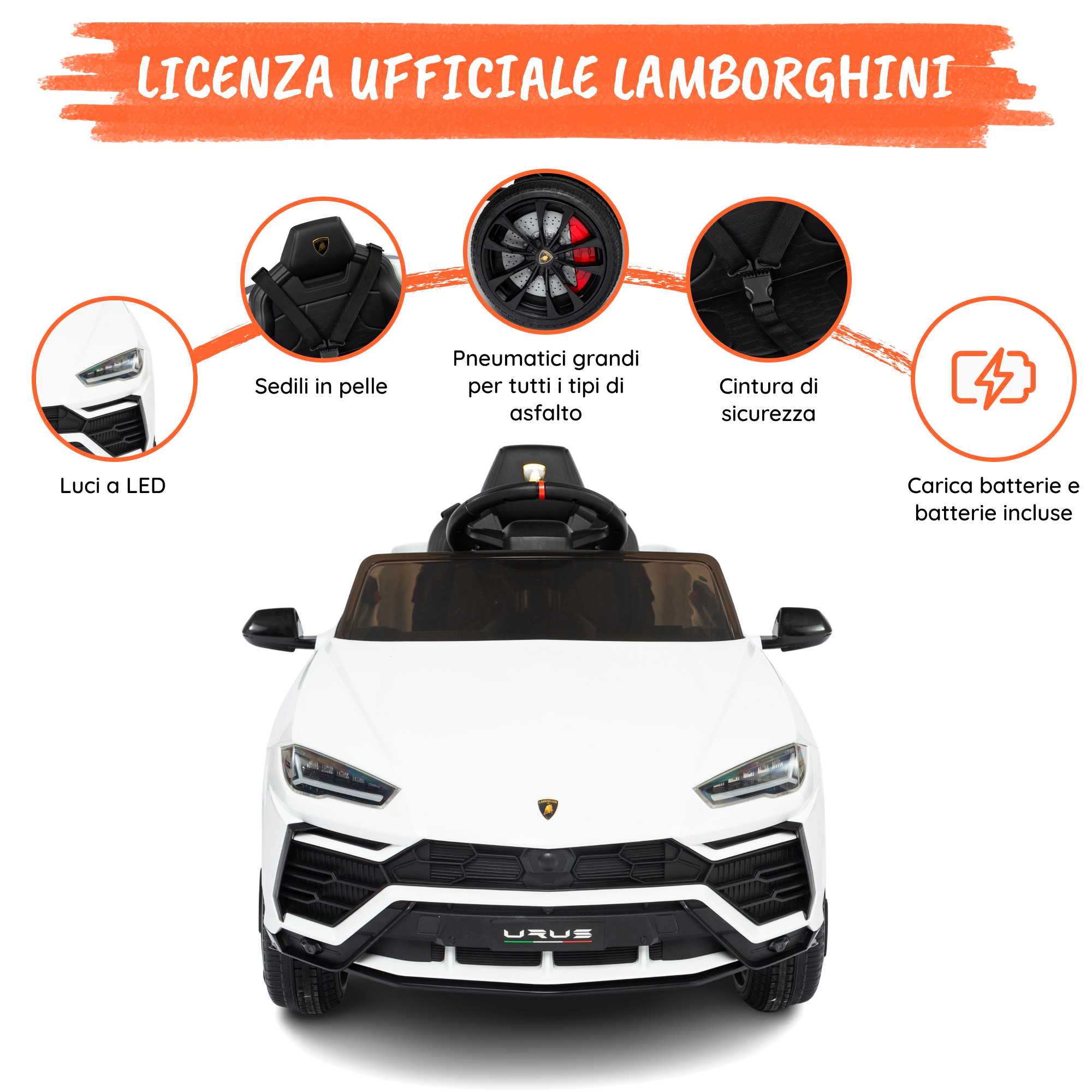 Lamborghini Urus elettrica per bambini optional