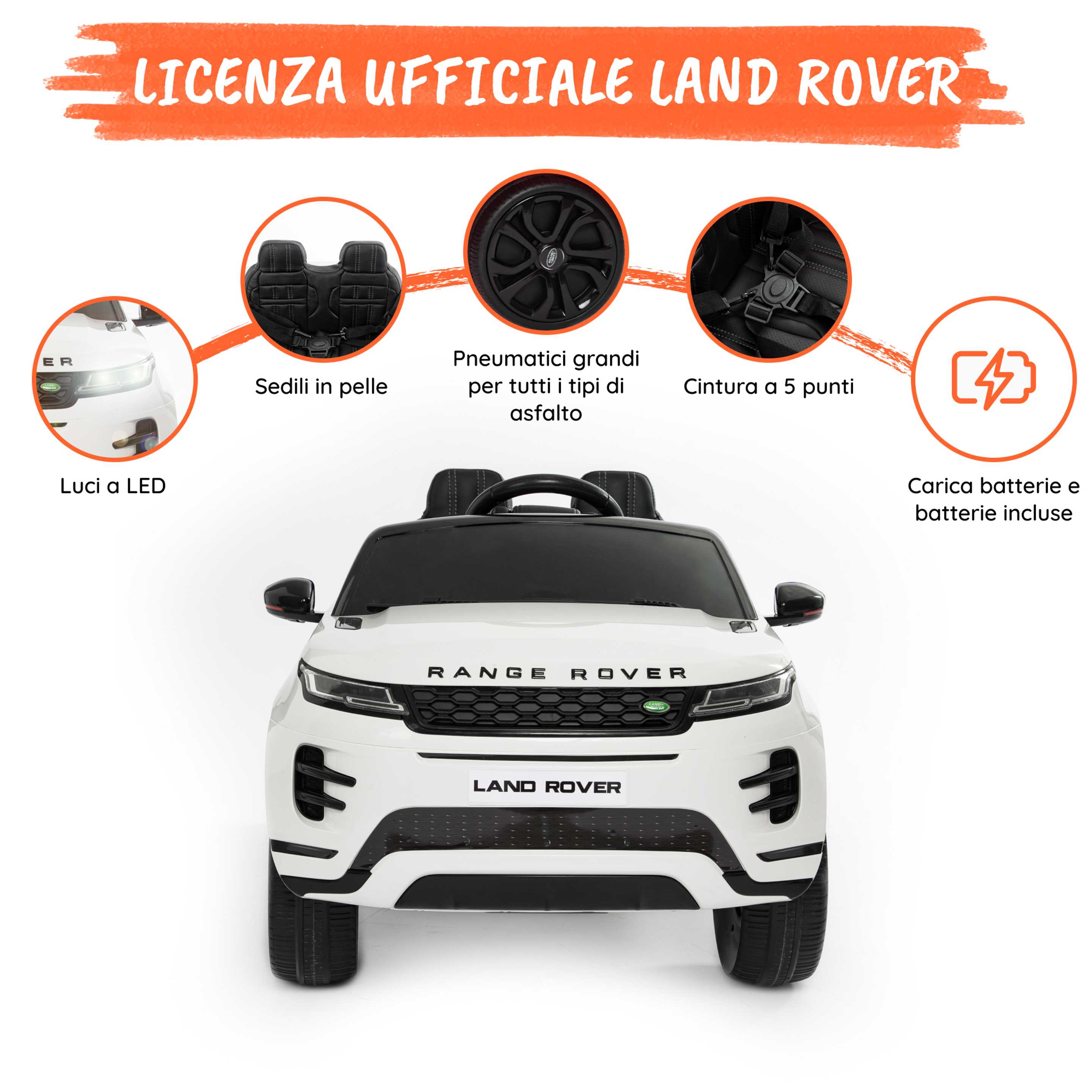 Range Rover Evoque bianca optional
